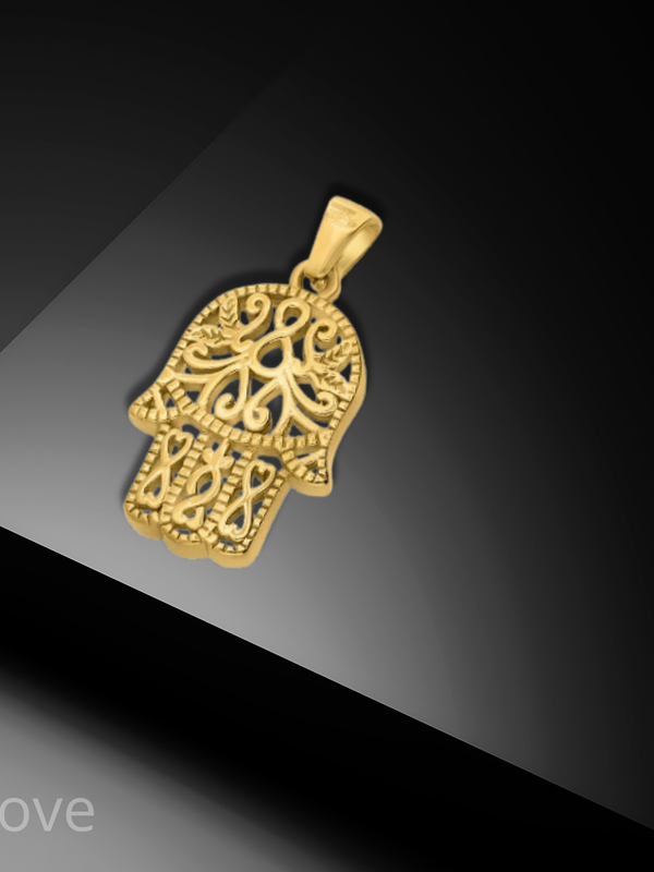 תליון חמסה + שרשרת גולדפילד 18K