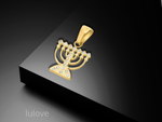 תליון מנורה + שרשרת גולדפילד 18K