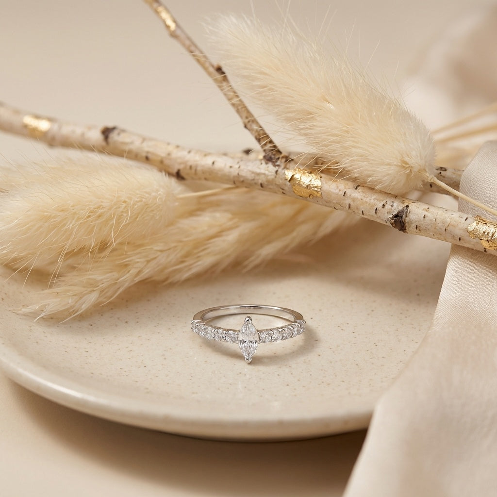 טבעת FLSI7016-1 טבעת מכסף אמיתי