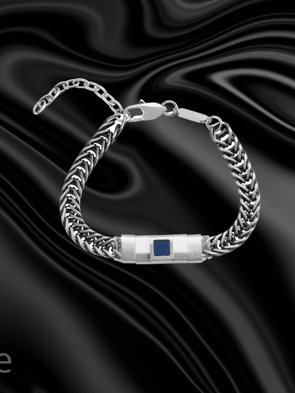 צמיד קף מגולדפילד/סטיינלס סטיל בציפוי רודיום ושבב ננו תהילים