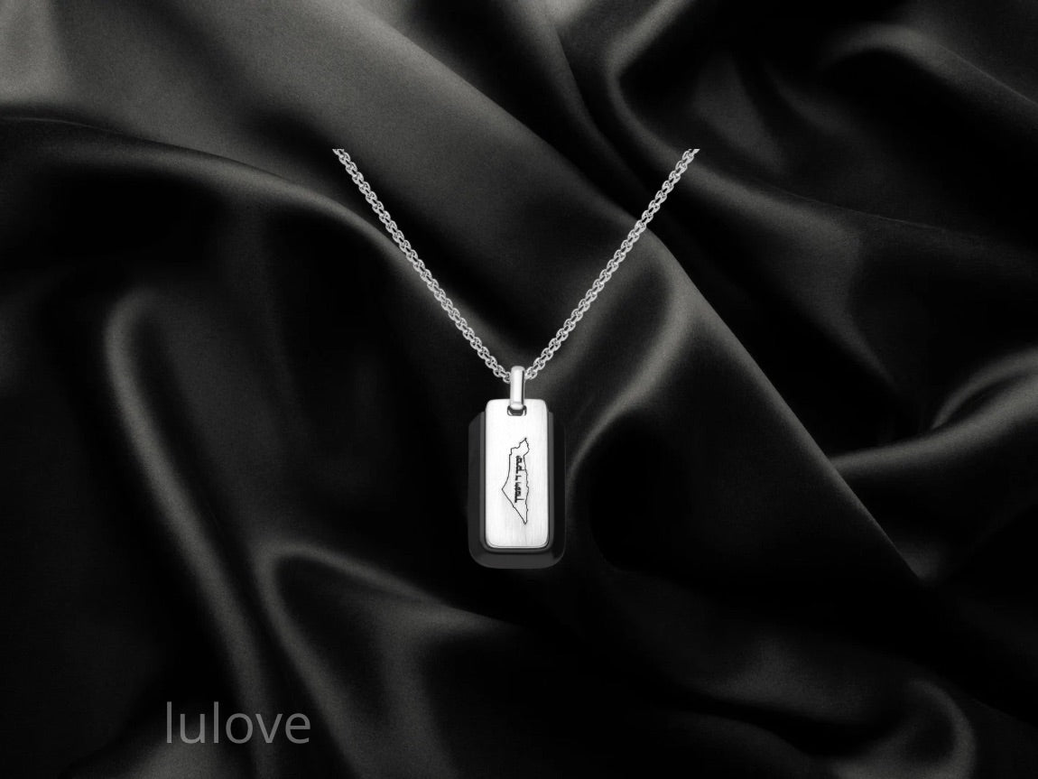 תליון סטיינלס-סטיל עם אופציה לחריטה