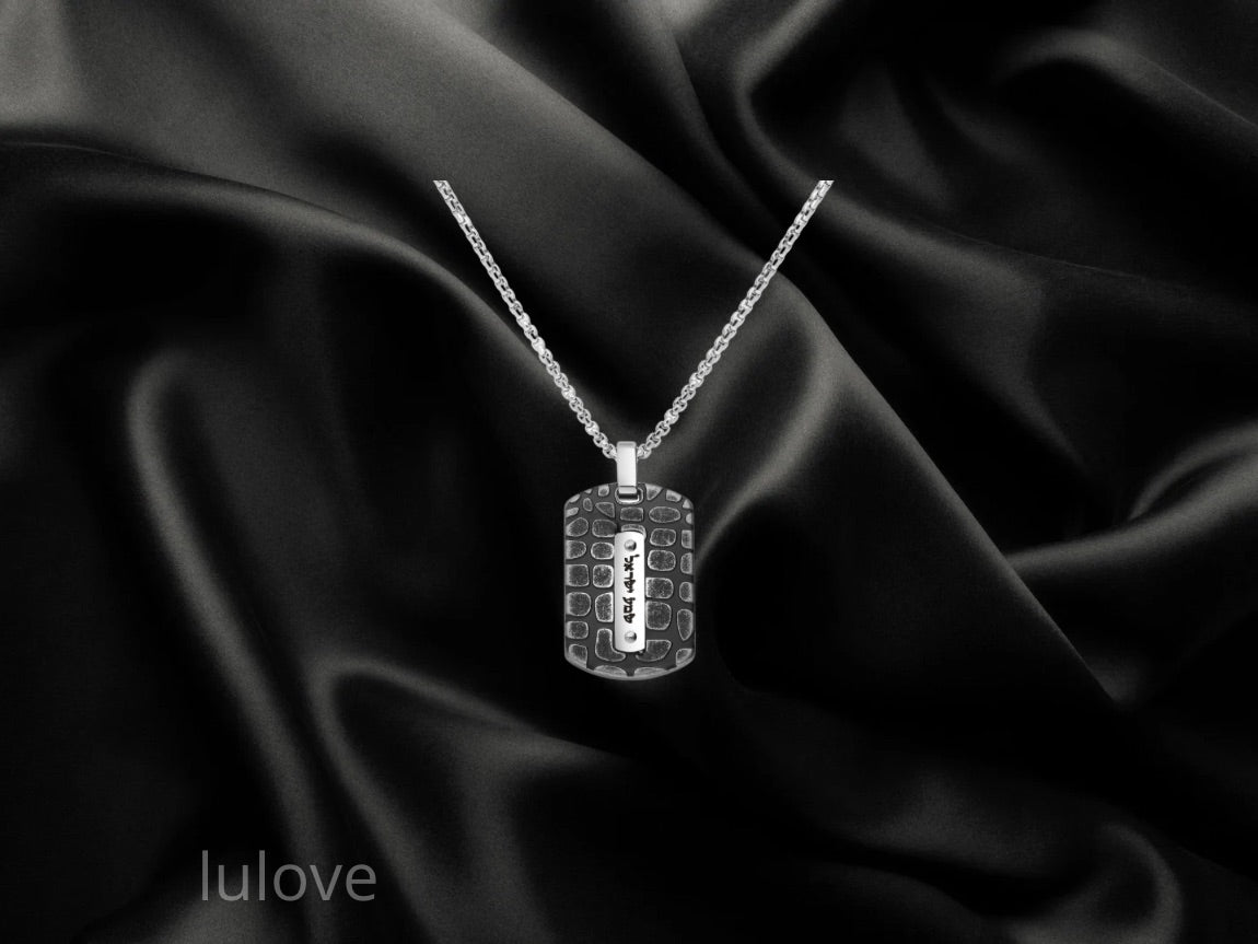 תליון סטיינלס-סטיל עם אופציה לחריטה