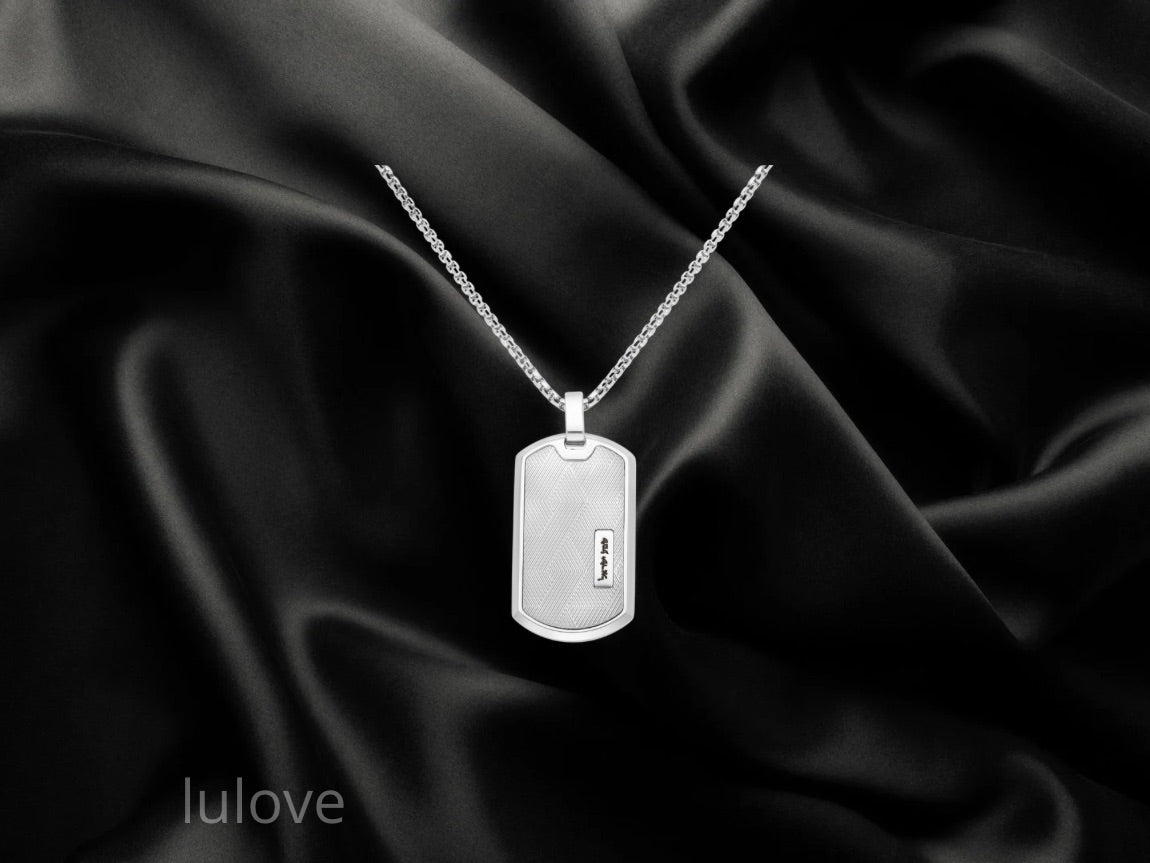 תליון סטיינלס-סטיל עם אופציה לחריטה